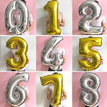 16-inch digital English balloon digital birthday wedding room festival new year layout alphabet letter package aluminum film gas 1