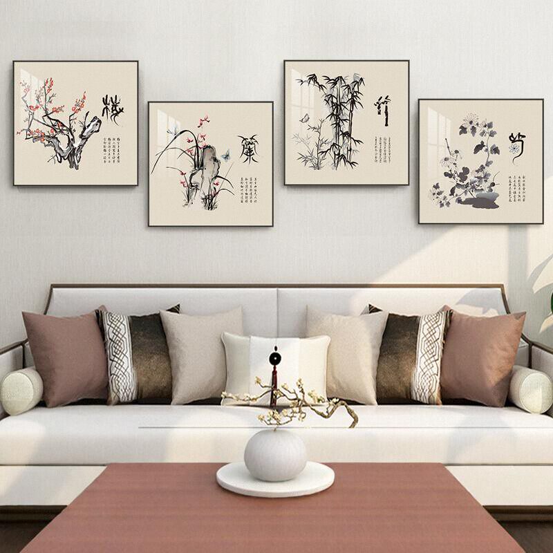 新中式梅兰竹菊挂画-新中式梅兰竹菊挂画促销价格、新中式梅兰竹菊挂画
