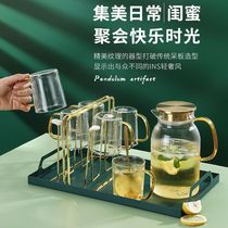 Blue apple light luxury teapot cup set resistant high temperature vertical kettle living room cool boiler kettle