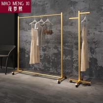 Nordic Wind Floor Hanger Bedroom Minimale Hanger Gold Clotheshorse Gold Cloak Rack Single Pole Clothes Rack Clothes Rack Pulley