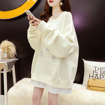 Pregnant womens autumn clothing 2022 new gestational maternity dress blouses fashion loose fake two pregnant womens clothing womens spring and autumn surges