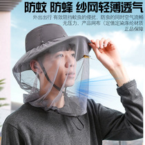 Outdoor fishing beekeeping sunscreen big brim hat anti-mosquito hat breathable mesh anti-mosquito sun visor fishing sun visor