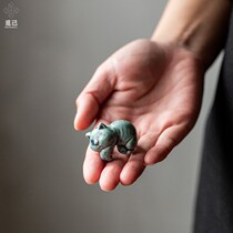 Seek your own handmade kiln to cat tea pet piece mini tea table playing ceramic tea play tea dish trim