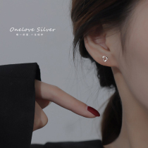 s999 pure silver mobius ring ear nail woman delicate and small commuter raising earrings earrings 2023 new exploits summer