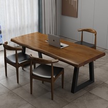 Solid wood desktop computer tablet simple long tablehousehold living room desk reception work long tablelog board table