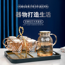 New Glass Cold Kettle High Boron Silicon Explosion-proof Cool Kettle Lan Mausoleum Thickened Home Large Capacity Bubble Teapot Suit