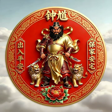 吴道子 钟馗図》 中堂掛軸 鑑賞用 宣紙装裱／魔除け・開運飾り 吴道子 钟馗図》 中堂掛軸 鑑賞用 宣紙装裱／魔除け・開運飾り 吴道子