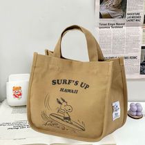 Lunch box portable bag lunch bag lunch bag portable lunch box bag ins wind office worker canvas bag with lunch lunch box bag