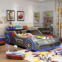 Childrens bed Boy sports car single bed Girl cartoon function car bed 1 2 1 5 meters leather bed with guardrail