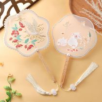 Fan Dance Special Ancient Fan Accessories Fan Girl Childrens Ancient Small Handheld Chinese Embroidery