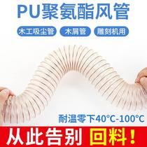 PU polyurethane tube coated copper wire hose transparent industrial woodworking dust shredder dust cleaning air pipe wall thickness 0 63