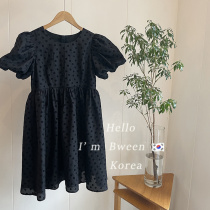 Special pro-Zika Fried Street 22 Summer Korea Loose Wave Dot Mother Women Dress Little Black Dress Bubble Sleeve Girl Dress Girl Dress