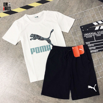 Tiger Puma magnificent sports suit men and women short sleeves shorts summer pure cotton half sleeve T-shirt casual couple two sets