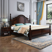 American solid wood bed 1 8 m double bed modern minimalist rural white princess bed 2 M master bedroom wedding bed high box bed