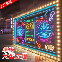 Neon luminous character custom letter shape bar decoration 12V Wall outdoor led neon billboard signboard