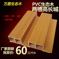 Eco-wood 187 High Great Wall Two Slot Great Wall Plate Ceiling PVC Wall Skirt Waterproof Flame Retardant Wallboard Green Ke Wood