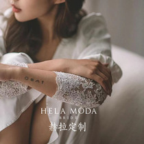 Hera custom silk satin robe 2021 autumn and winter New long sleeve high texture two-piece bride morning gown