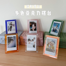 Piaoli three-inch photo frame acrylic table transparent laser 3-inch photo small card display frame strong magnetic