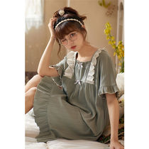 Nightdress Women summer short sleeve cotton pajamas sexy princess style fairy cute home clothes in spring and autumn can be worn outside