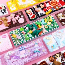 Cream glue stationery box Pencil box Handmade diy self-made material bag set Net red cream material self-made pen bag