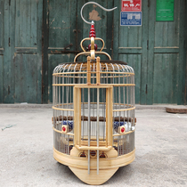 Aluminum wire cage Bamboo handmade high-grade old bamboo Guang-style full set of starling wren parrot thrush bird cage Liuzhou aluminum cage
