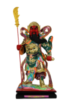 Wenli Buddha Resin Glass Fiber Reinforced Plastic Buddha Statue Dunhuang Color Solemn Buddha Statue Guan Gong Guan Di Ye Guan Yu 16 inches