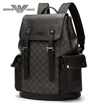 Jack Armani backpack mens shoulder bag leather large capacity leisure business computer bag trend travel bag bag