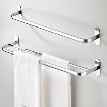 Non-perforated towel rack stainless steel bathroom pendant bath towel hook toilet single pole double pole toilet towel bar