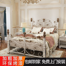 Princess iron bed European single double bed 1 2 1 5 1 8 meters large space Net Red simple iron frame paint bed