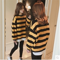 Maternity dress spring suit fashion model 2021 new long sleeve fake two pieces pregnant women T-shirt top pregnant women autumn women
