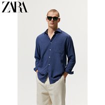 ZARA Autumn Winter New Mens plaid straight long sleeve shirt 06455562401