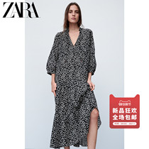 ZARA early autumn new womens print midi dress 02183254800