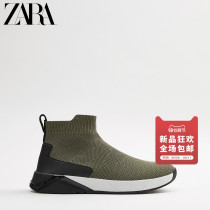ZARA new mens shoes khqi Green comfortable knitted fabric boots 12112820032
