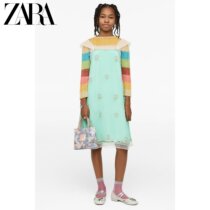 ZARA SPRING SUMMER NEW CHILD CLOTHING GIRL Studio series of flowers splicing one-piece dress 2903600537