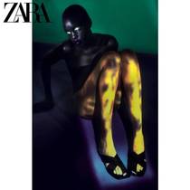  ZARA summer new womens shoes black asymmetrical flat cowhide leather sandals 11653810040