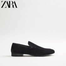 ZARA new mens shoes navy blue soft cowhide leather business boat shoes loafers 12617721010