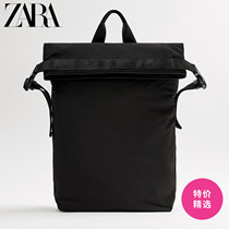 ZARA autumn new men Bag Black soft nylon large capacity backpack 13203820040
