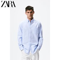 ZARA autumn and winter new mens loose Oxford cotton long sleeve shirt 01063300403