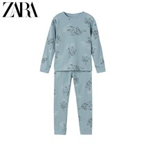 ZARA new childrens clothing boy ribbed astronaut pattern pajamas set 04174785920