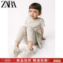 ZARA new childrens shoes baby flower print lace-up toddler Sports Board shoes 16429830002