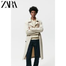 ZARA spring new men's loose profile double-breasted long trench coat coat 08288631711