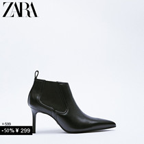 ZARA New Products Discount Women Shoes Black Bull Leather High Heel Fashion Short Boots 1175810040