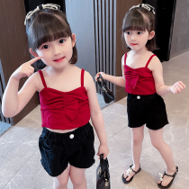 Female baby suspender summer new foreign style 2-year-old 3 girls halter top fashionable children sleeveless summer thin tide