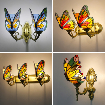European style pastoral butterfly mirror front light led mirror light bathroom vanity lamp mirror cabinet cosmetic lamp toilet wall lamp