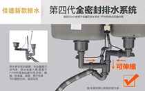 Jiade sink full set of sewer pipes table control sewer knob water pipe accessories Sink universal automatic sewer