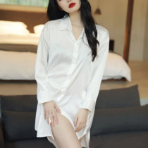 Real Silk Pyjamas Woman 2022 Summer New Spring Autumn Sexy Ice Silk Home Superior Sensary Slim Fit Shirt Sleeping Dress