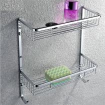 Export German bathroom full copper shelf double rectangular mesh basket corner shelf with coat hook