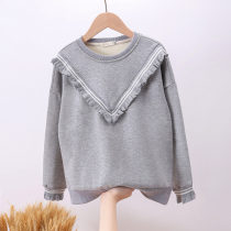 Girl plus velvet one velvet child child 2021 autumn and winter little girl thickened winter warm coat