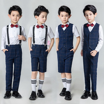 Childrens dress Boy flower girl small suit suit boy host performance Piano performance suit British summer