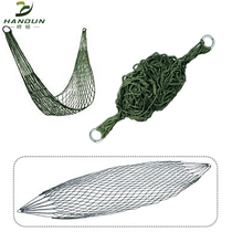 Outdoor indoor net rope hammock Mesh Hammock single belt ring thick net bag nylon hammock swing leisure tree bed